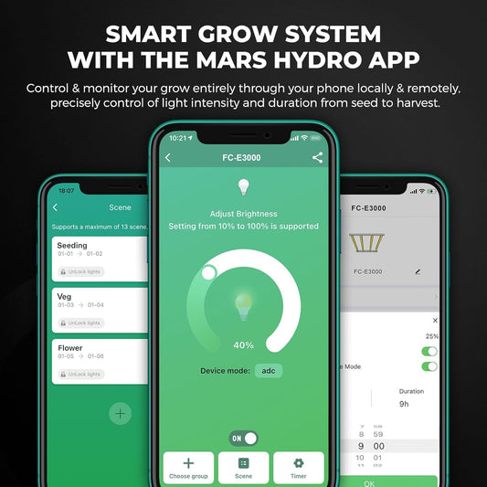 3x3 Smart Grow Tent Kit Complete System with WiFi APP Control Dimmable FC-E3000 1184Pcs LED Grow Light,1680D High Reflective Mylar,4inch Adjustable Ventilation System,10 Speed Clip Fan