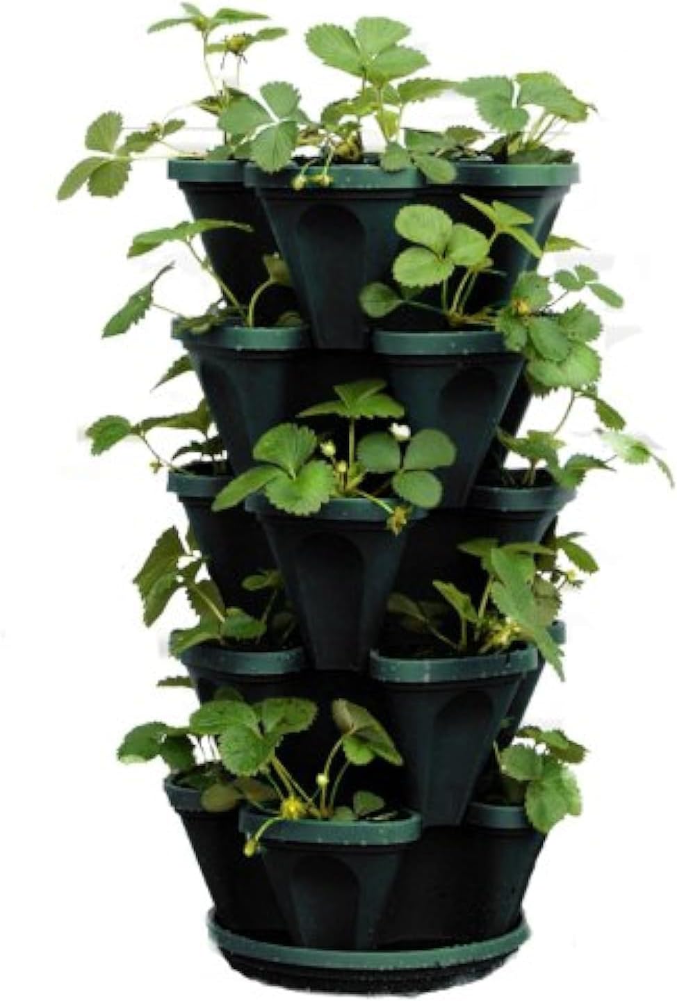5-Tier Stackable Strawberry, Herb, Flower, and Vegetable Planter - Vertical Garden for Indoor/Outdoor Use
