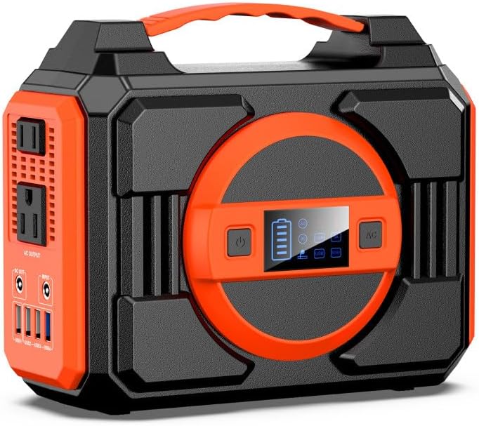 Solar Powered Generator 300W Rated – Portable Power Station with 40W Solar Panels, 220Wh Solar Power Bank, 110V Pure Sine Wave AC Outlet for Home, Camping & Outdoor Use