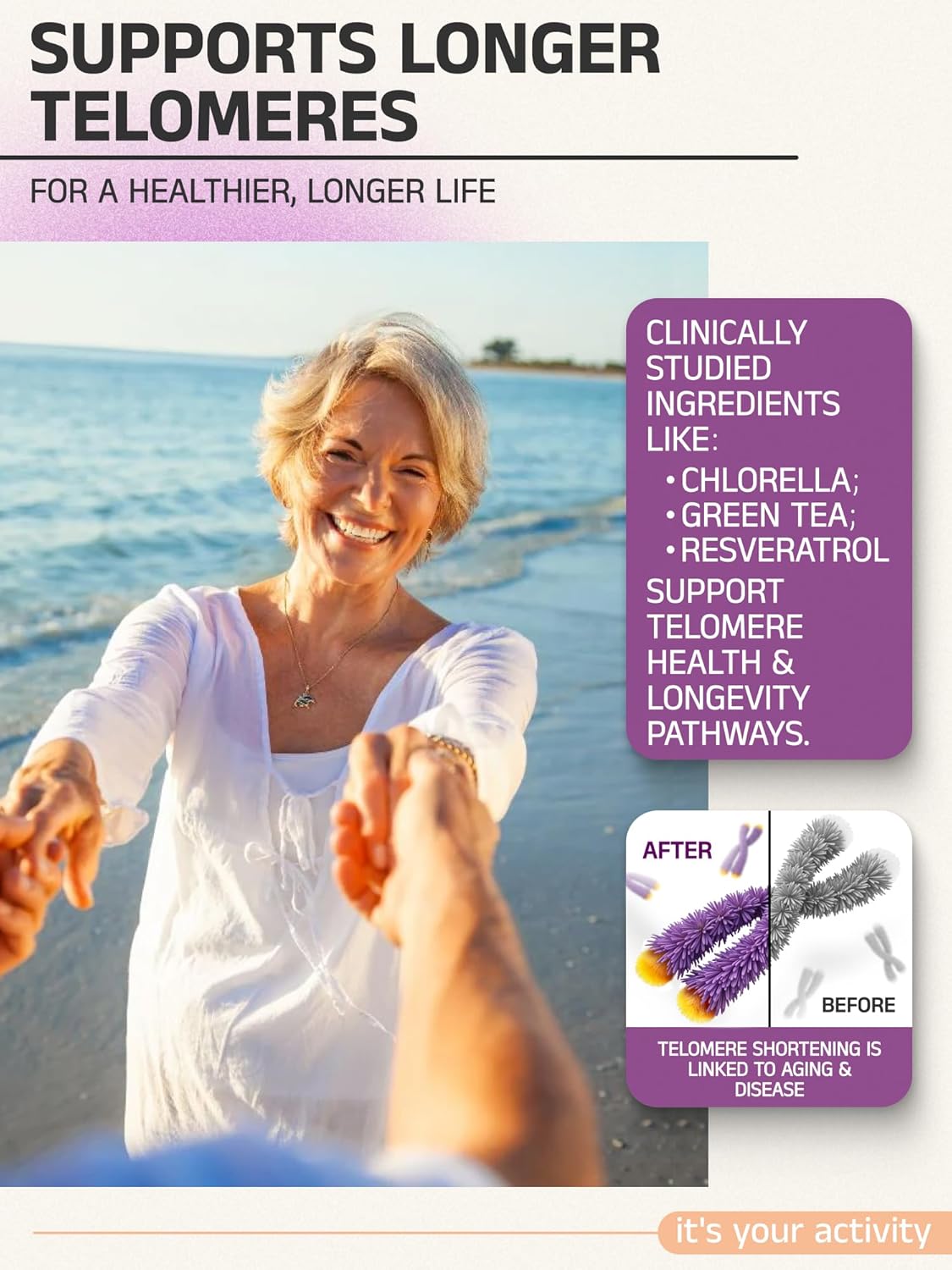 Telovite™ Daily Multivitamin for Men & Women – Telomere & Cellular Health Support with High Potency Vitamins, Minerals & Antioxidants