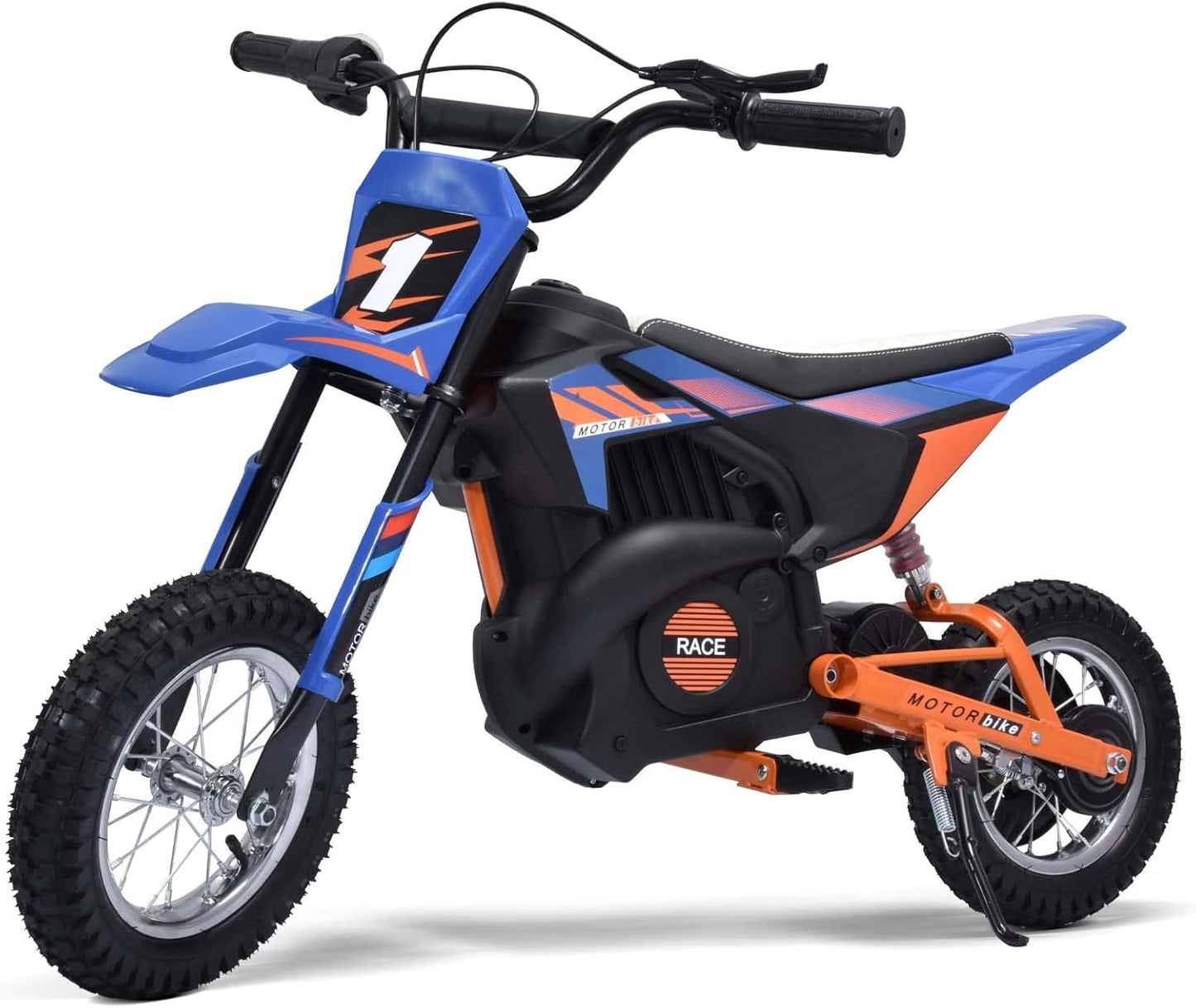 Kids Electric Dirt Bike 36V 650W – SRK-MC20 Pro | Off-Road Motocross Motorcycle w/ 17MPH Speed | Twist Throttle, Dual Suspension, Leather Seat & Brakes