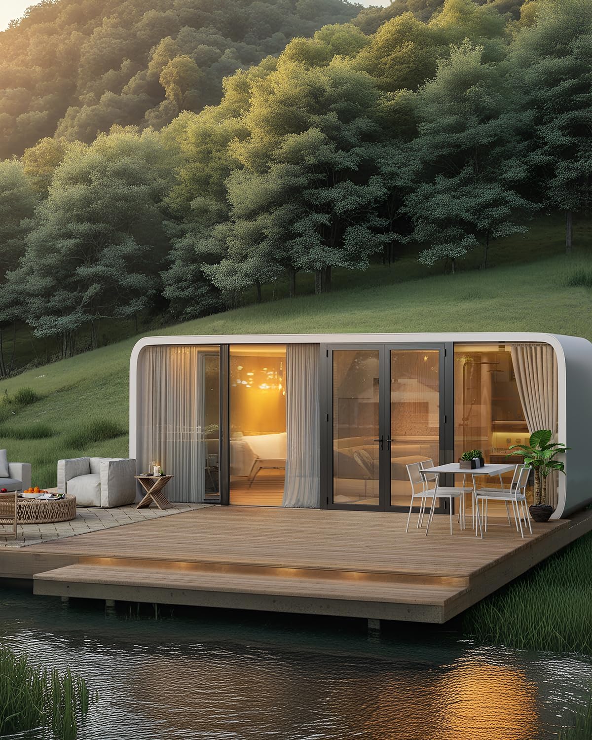 Two Story Tiny House, Flat-Pack House, Two-Story Tiny House, Prefabricated Dwelling with Aesthetic Appeal, Modern Design for Small Spaces, Package Installation