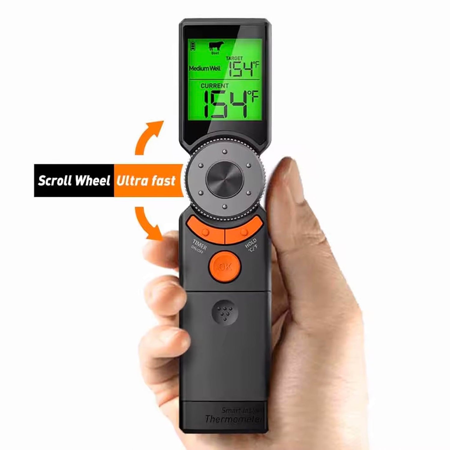 Smart Scroll Meat Thermometer with Instant Read