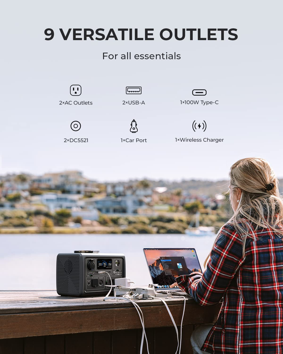 Portable Power Station EB3A, 268Wh LiFePO4 Battery Backup w/ 2 600W (1200W Surge) AC Outlets, Recharge from 0-80% in 30 Min., Solar Generator for Outdoor Camping (Solar Panel Optional)