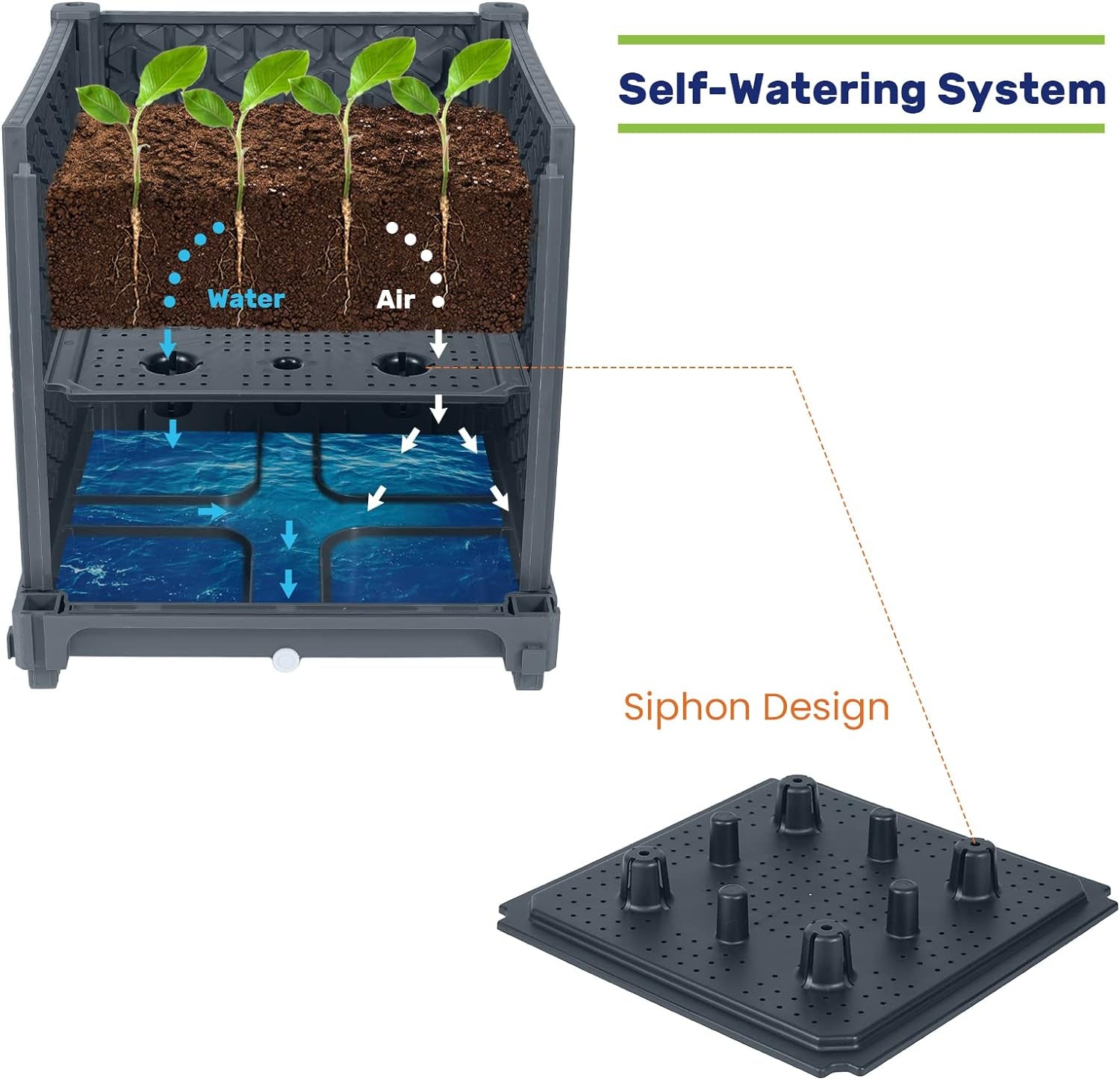 Raised Garden Bed Planter Box with Trellis, 41.3” Tomato Planters for Climbing Plants Vegetable Vine Flowers Outdoor Patio, Tomatoes Cage w/Self-Watering