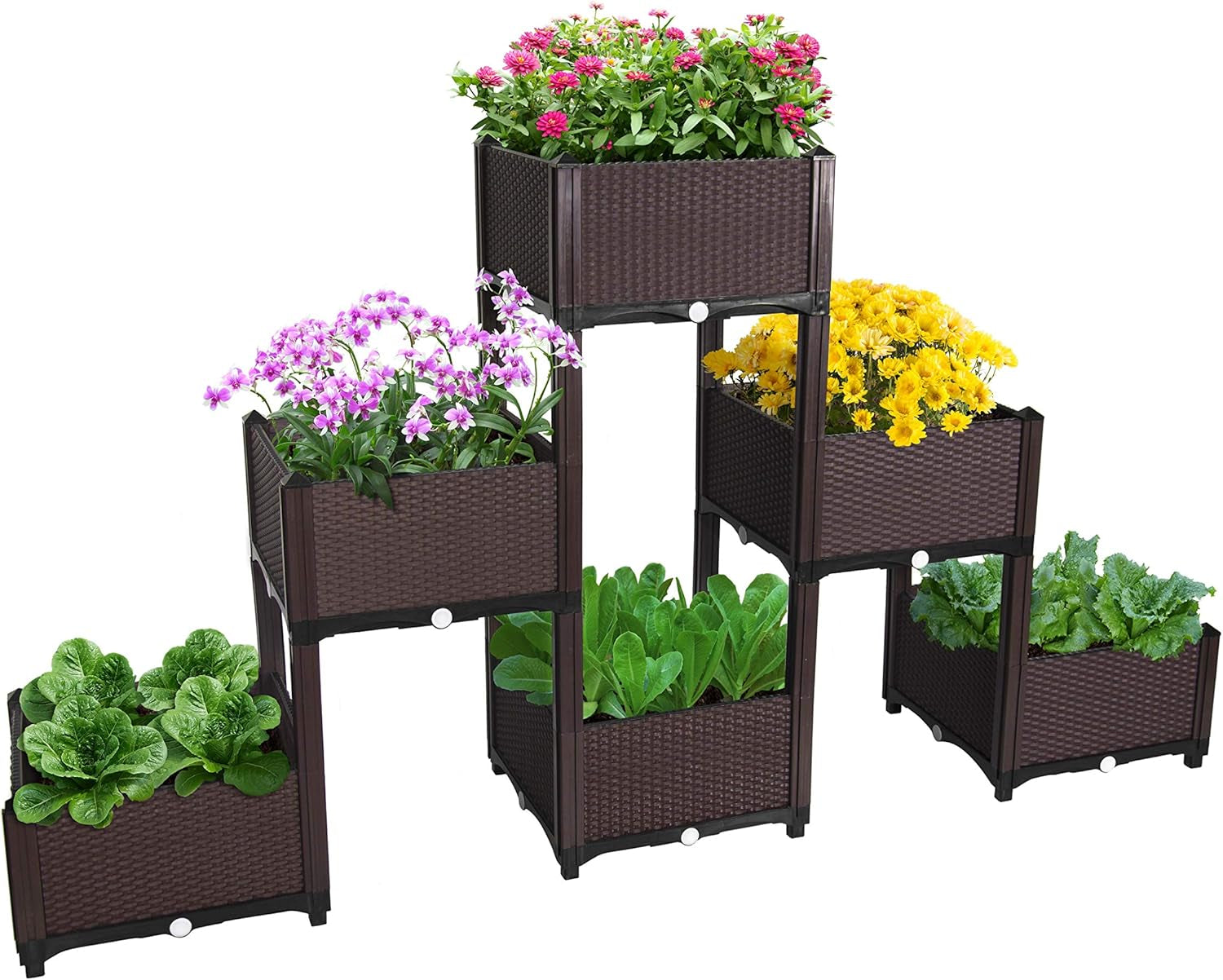 Elevated Raised Garden Bed Planter with Drainage Plug – Perfect for Vegetables, Flowers, and Herbs – Outdoor Standing Garden Box Kit