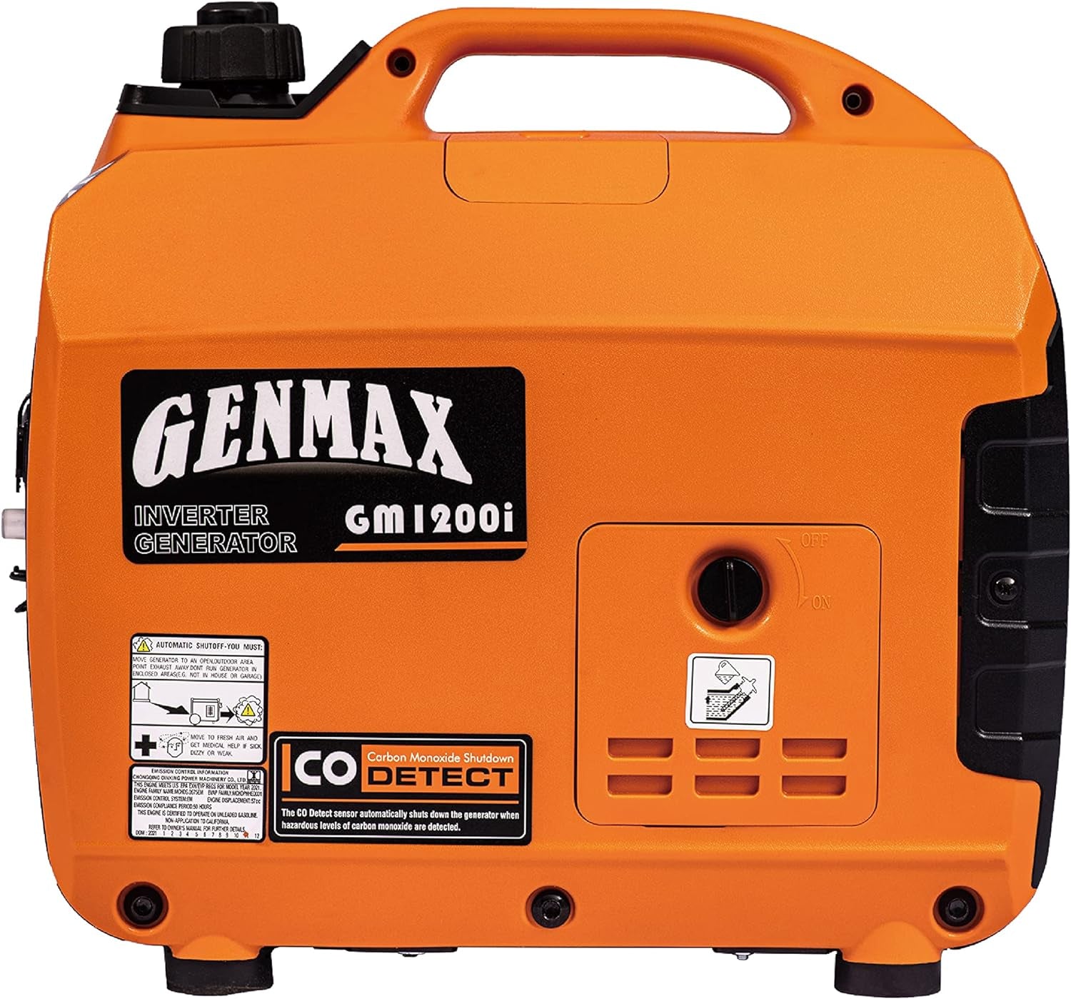 Portable Generator，1200W Ultra-Quiet Gas Engine, EPA Compliant, Eco-Mode Feature, Ultra Lightweight for Backup Home Use & Camping (GM1200i)