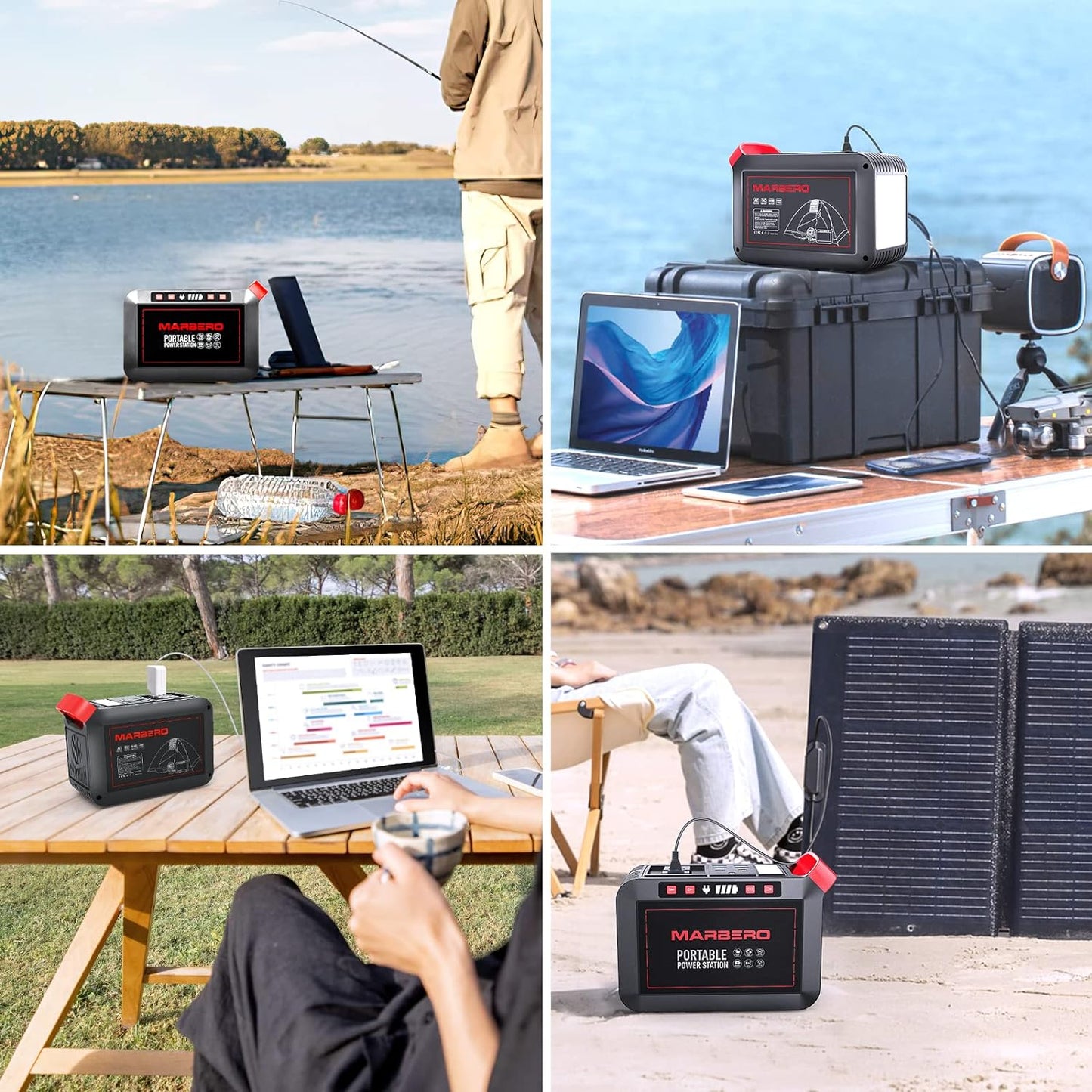 Solar Generator 270W Peak Portable Power Station with Solar Panel Included Camping Power Supply 148Wh with Foldable Solar Panel 60W for Outdoor RV Fishing Emergency