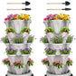 Vertical Planter 7 Tier Stackable Planters Garden Planters Strawberry Herb Flower and Vegetable Planter Indoor Outdoor Gardening Pots with Removable Wheels and Tools