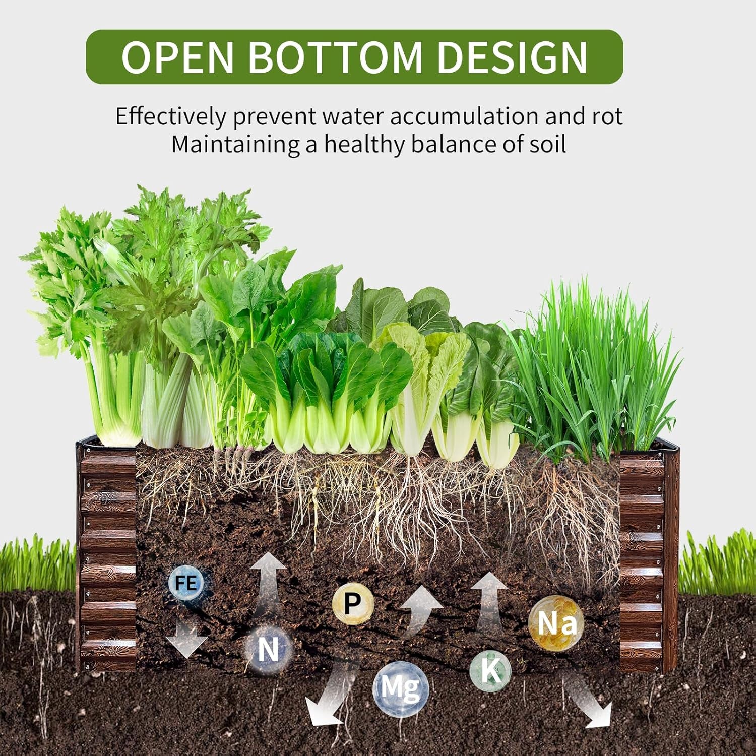  Metal Raised Garden Bed 6x3x2FT | Deep Planter Box for Vegetables, Herbs & Flowers  | 269 Gallon Capacity – Wood Grain Finish  | Outdoor Gardening Box