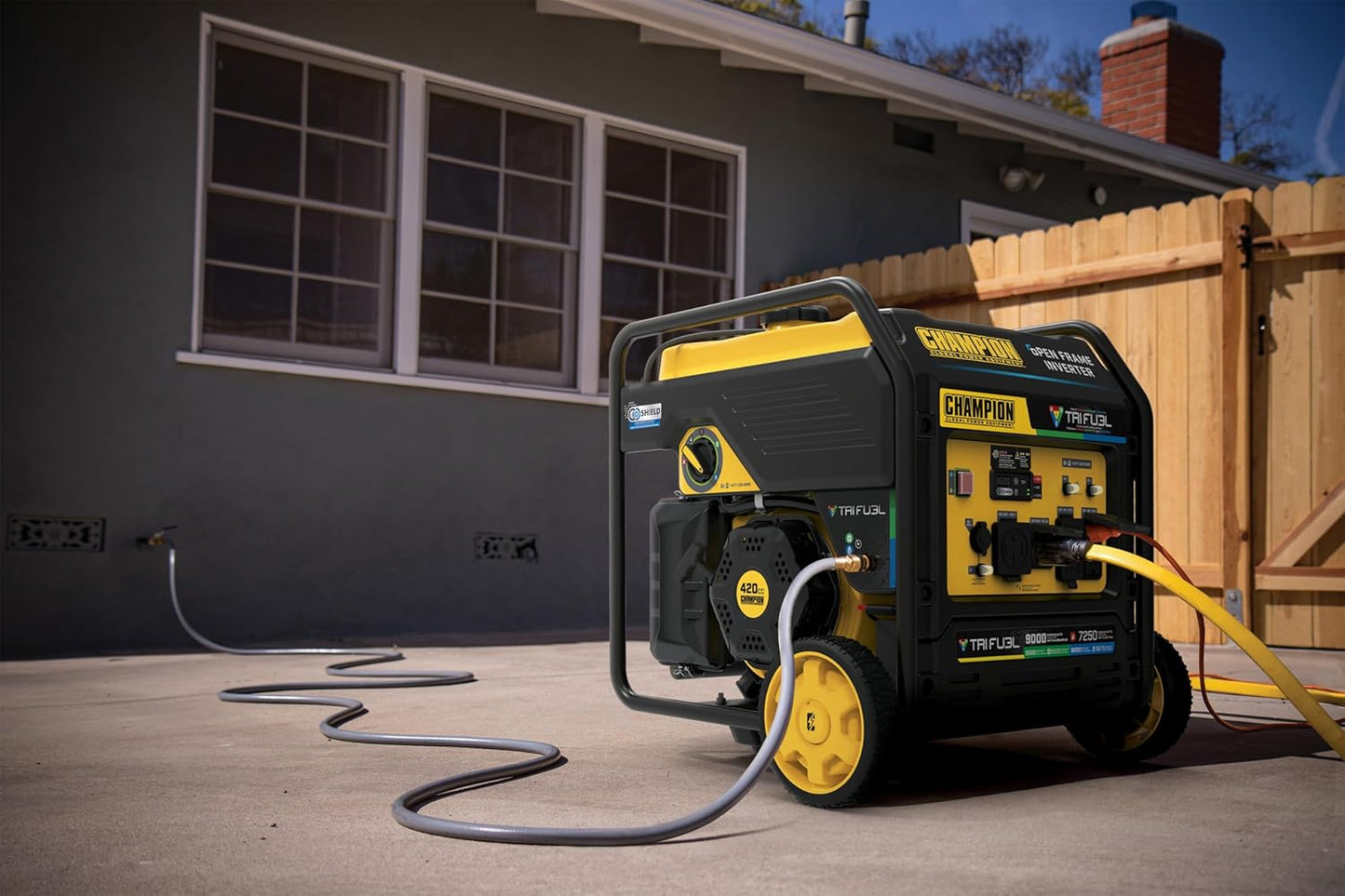  9000-Watt Tri-Fuel Inverter Generator w/ Electric Start  | Quiet Tech + CO Shield  | Gasoline, Propane & Natural Gas Powered  | Home Backup, RV, Construction, Emergency Ready