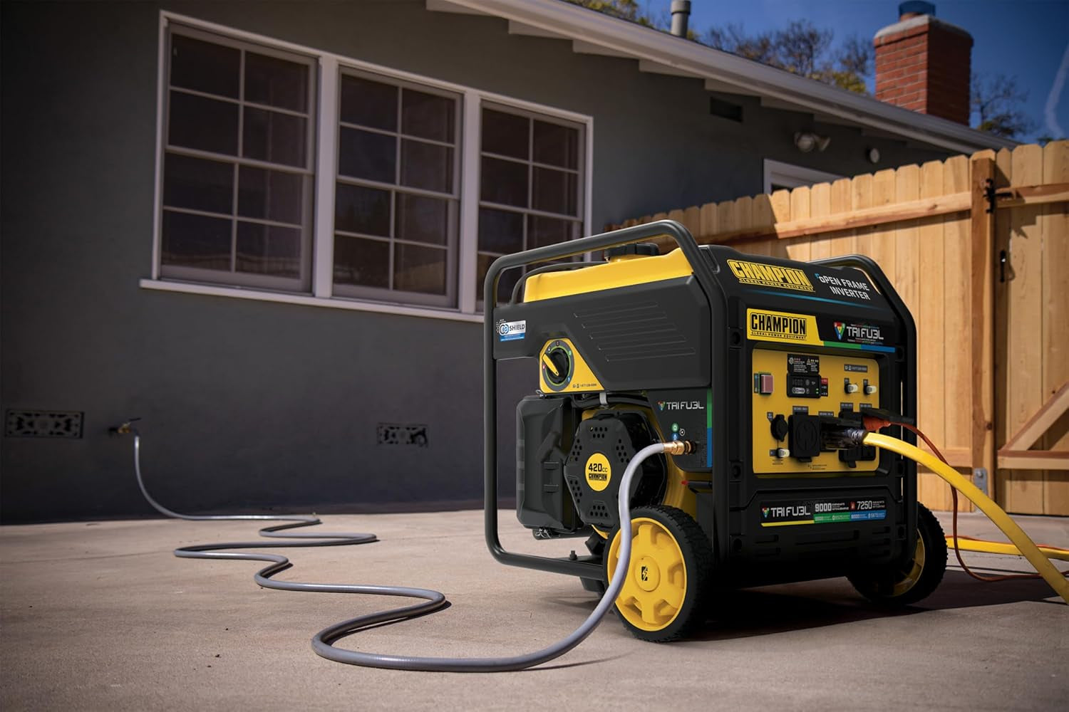  9000-Watt Tri-Fuel Inverter Generator w/ Electric Start  | Quiet Tech + CO Shield  | Gasoline, Propane & Natural Gas Powered  | Home Backup, RV, Construction, Emergency Ready