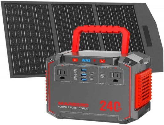 236.8Wh Portable Power Station with 100W Portable Solar Panel Set - Trustedcleantech