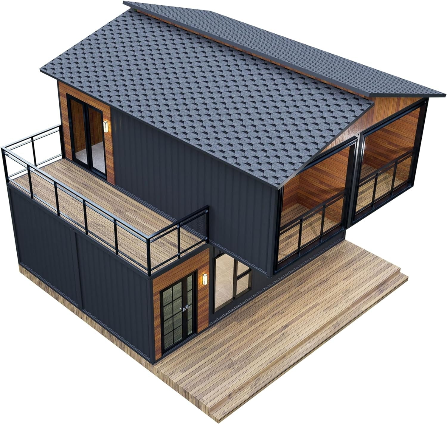 Barn Homes Double Story Flat Pack House with Bathroom and Kitchen, Foldable Tiny Home, 20ft & 40ft, Mobile House, Modular Homes, Container Homes, Tiny House to Live in, Cabin Prefab (20 FT).