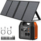 Portable Power Station, 300W 296Wh Battery Bank with 110V Pure Sine Wave, 60W Foldable Solar Panel with 18V DC Outlet for Portable Power Stations