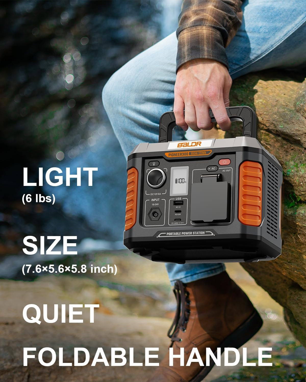 Portable Solar Generator, 300W Portable Power Station with Foldable 120W Solar Panel Included Ideal for Home Backup, Emergency, Outdoor Camping.