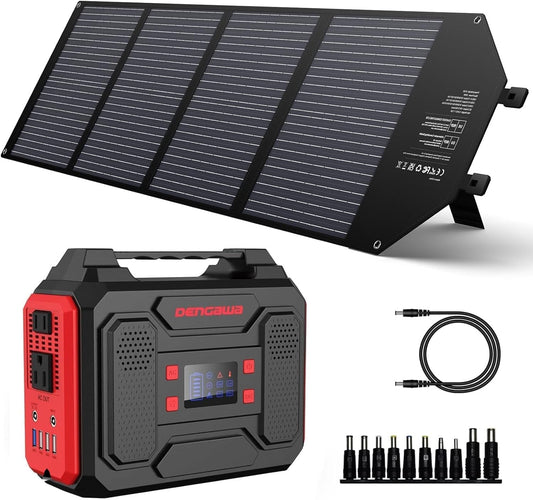 250W Portable Power Station with Portable Solar Panel 100W, Solar Generator Outdoor Backup Battery Supply with AC Outlet 67500mAh for Tent Camping, Home Emergency, Traveling, RV Trip - Trustedcleantech