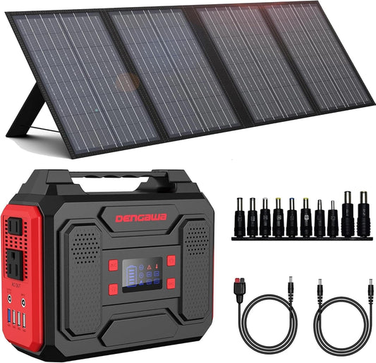 250Wh Portable Power Station with 60W Solar Panel, Solar Generator Outdoor Backup Battery Supply with AC Outlet for Tent Camping, Home Emergency, Traveling, RV Trip - Trustedcleantech