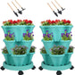 Vertical Planter 7 Tier Stackable Planters Garden Planters Strawberry Herb Flower and Vegetable Planter Indoor Outdoor Gardening Pots with Removable Wheels and Tools