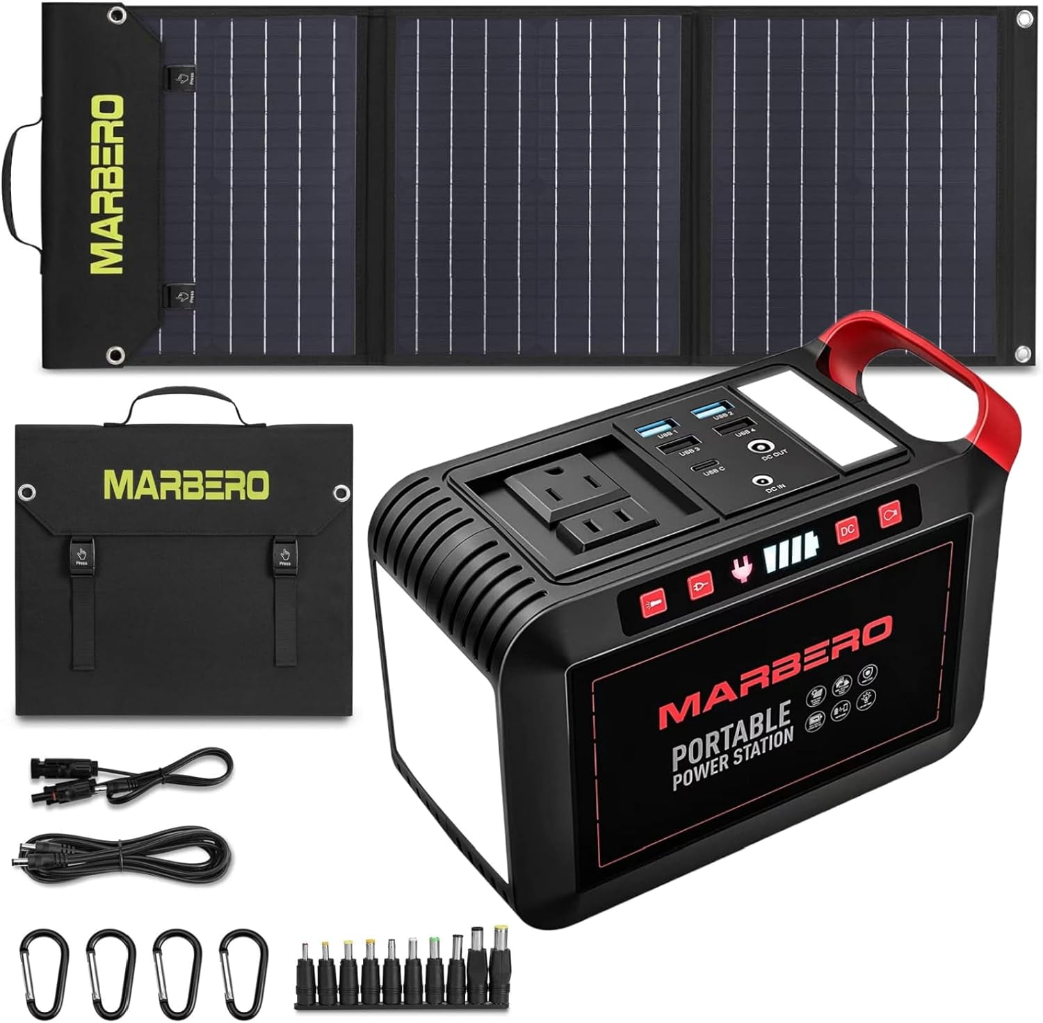 Solar Generator 270W Peak Portable Power Station with Solar Panel Included Camping Power Supply 148Wh with Foldable Solar Panel 60W for Outdoor RV Fishing Emergency