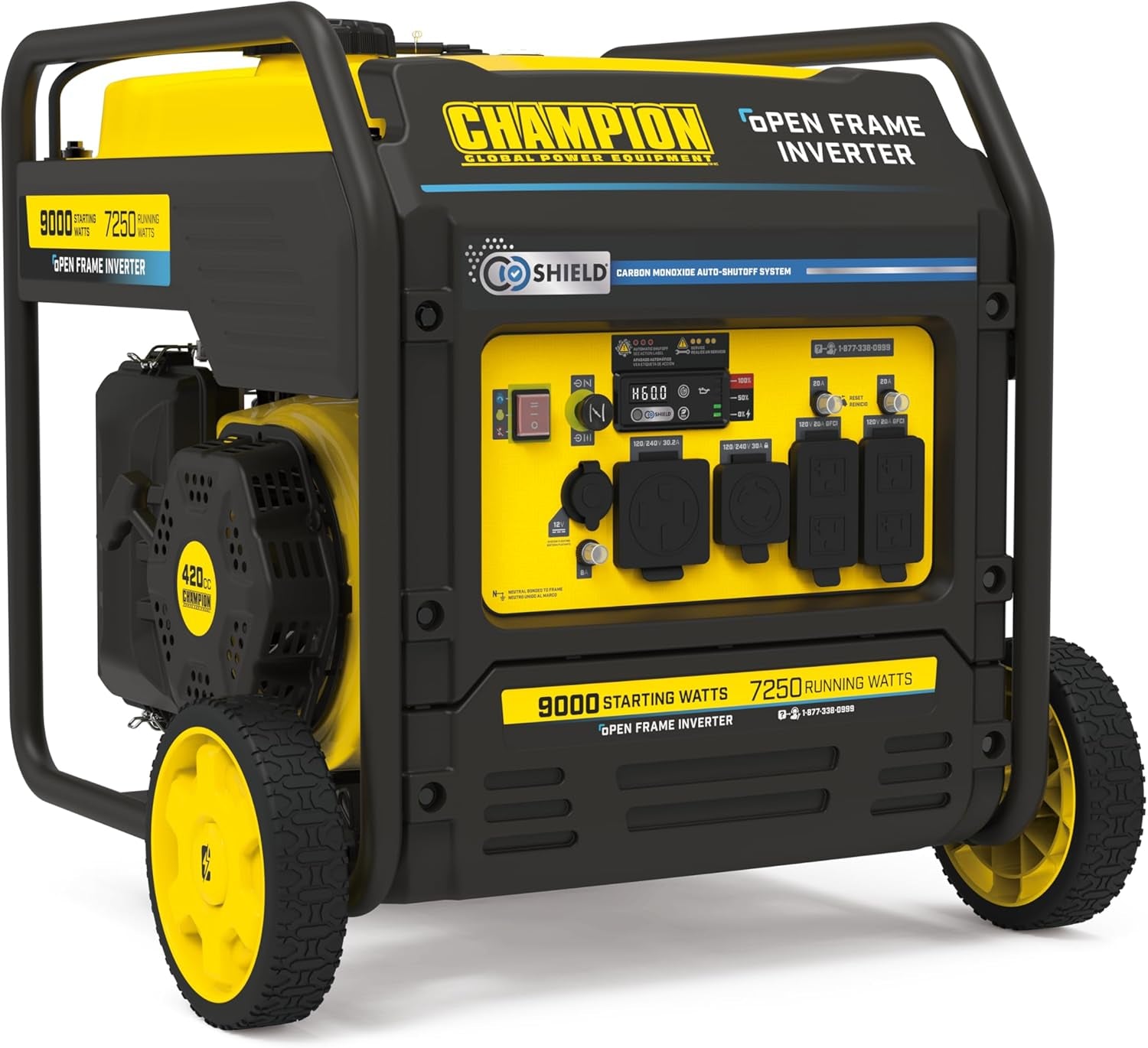  9000-Watt Tri-Fuel Inverter Generator w/ Electric Start  | Quiet Tech + CO Shield  | Gasoline, Propane & Natural Gas Powered  | Home Backup, RV, Construction, Emergency Ready