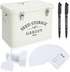  Seed Storage Organizer Box with Lid  | Decorative Garden Seed Packet Container | Includes Dividers, 100 Plant Labels, 50 Envelopes & 2 Marker Pens  (Stylish – 8.5” x 5.5” x 6.7”)