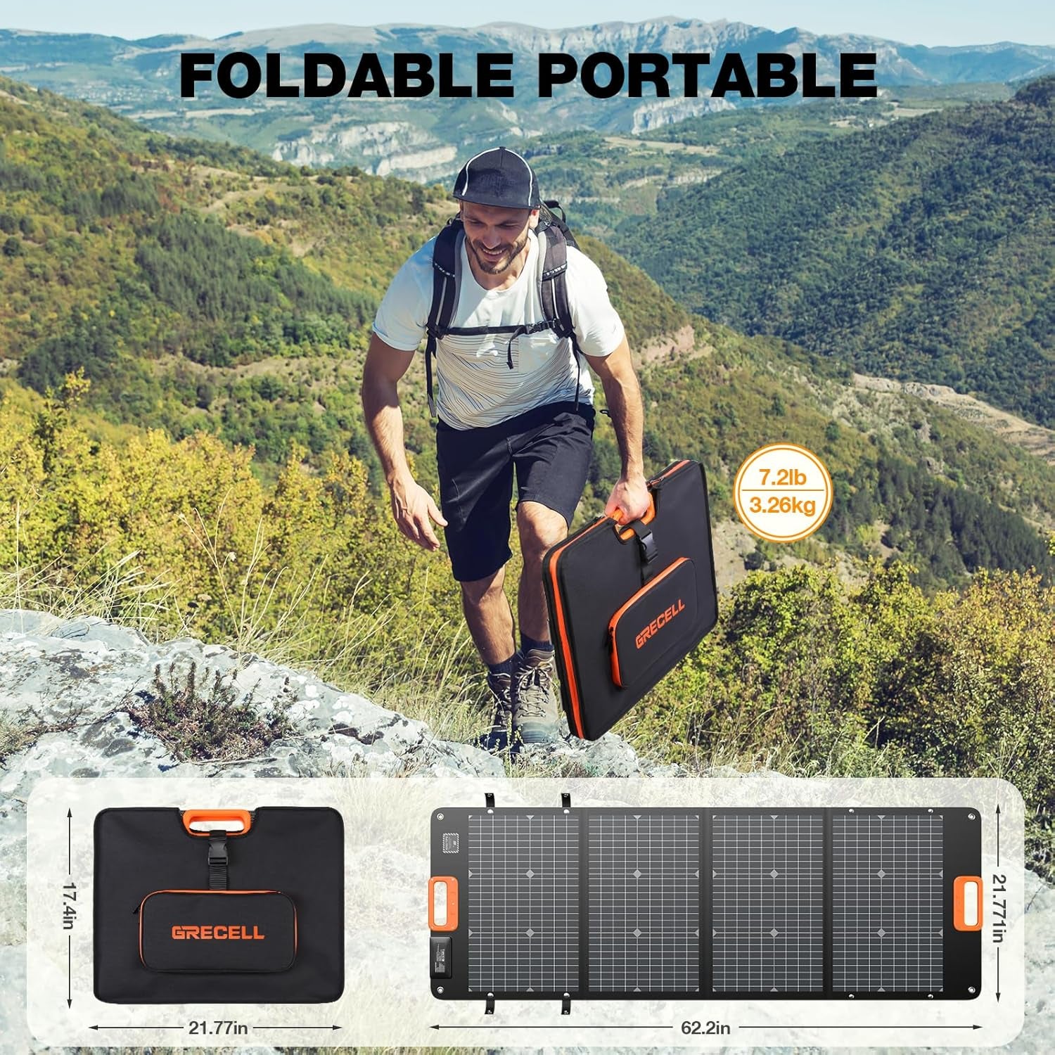 Portable Power Station 300W 288Wh with 120W Bifacial Solar Panel Foldable for Solar Generator