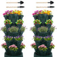 Vertical Planter 7 Tier Stackable Planters Garden Planters Strawberry Herb Flower and Vegetable Planter Indoor Outdoor Gardening Pots with Removable Wheels and Tools