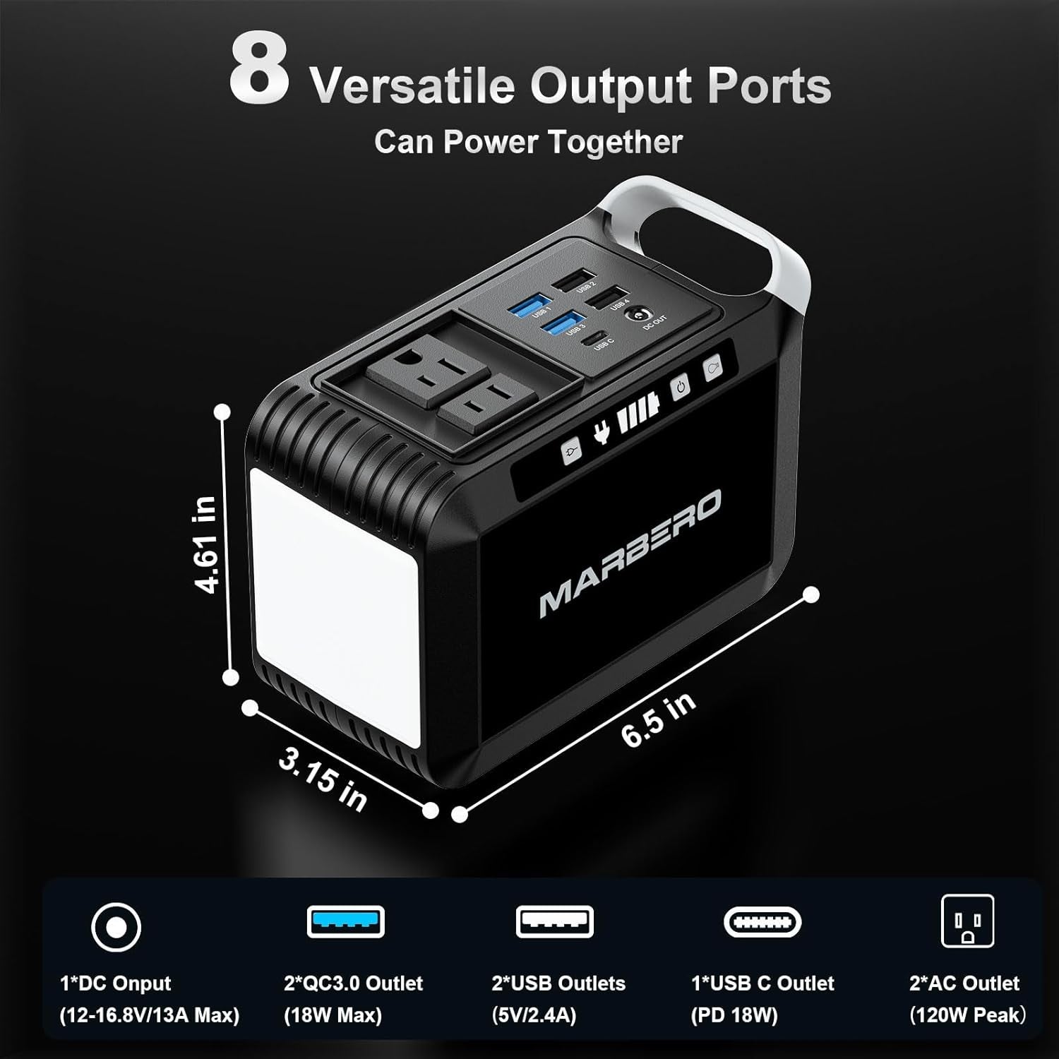 Camping Solar Generator 120W Peak, 88Wh Portable Power Station with 21W Foldable Solar Panel, AC/DC/USB QC3.0 Ports & LED Flashlight for Outdoor, Home, Camping, Fishing, Emergency Backup