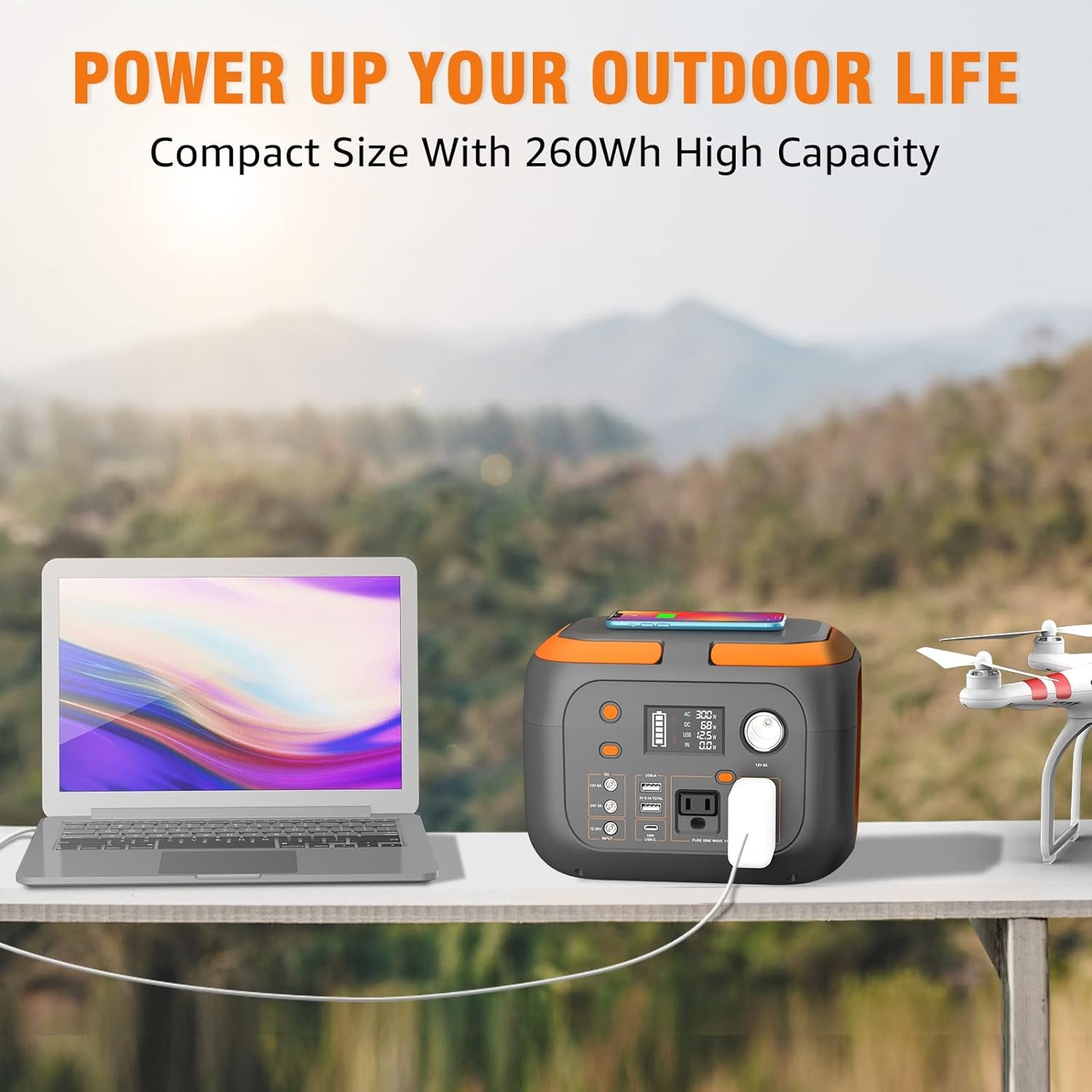 300W Portable Power Station with Solar Panel 40 Watt, 260Wh Solar Powered Generator for Camping Lithium Battery Bank with Solar Panels, 110V Outlet Solar Power Banks, Solar Generator for Outdoor