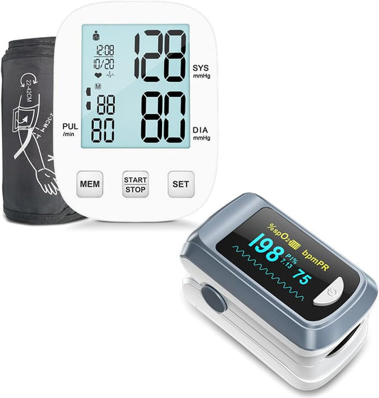 Pulse Oximeter and Automatic Upper Arm Blood Pressure Monitors for Home Use