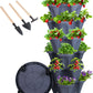 Vertical Planter 7 Tier Stackable Planters Garden Planters Strawberry Herb Flower and Vegetable Planter Indoor Outdoor Gardening Pots with Removable Wheels and Tools