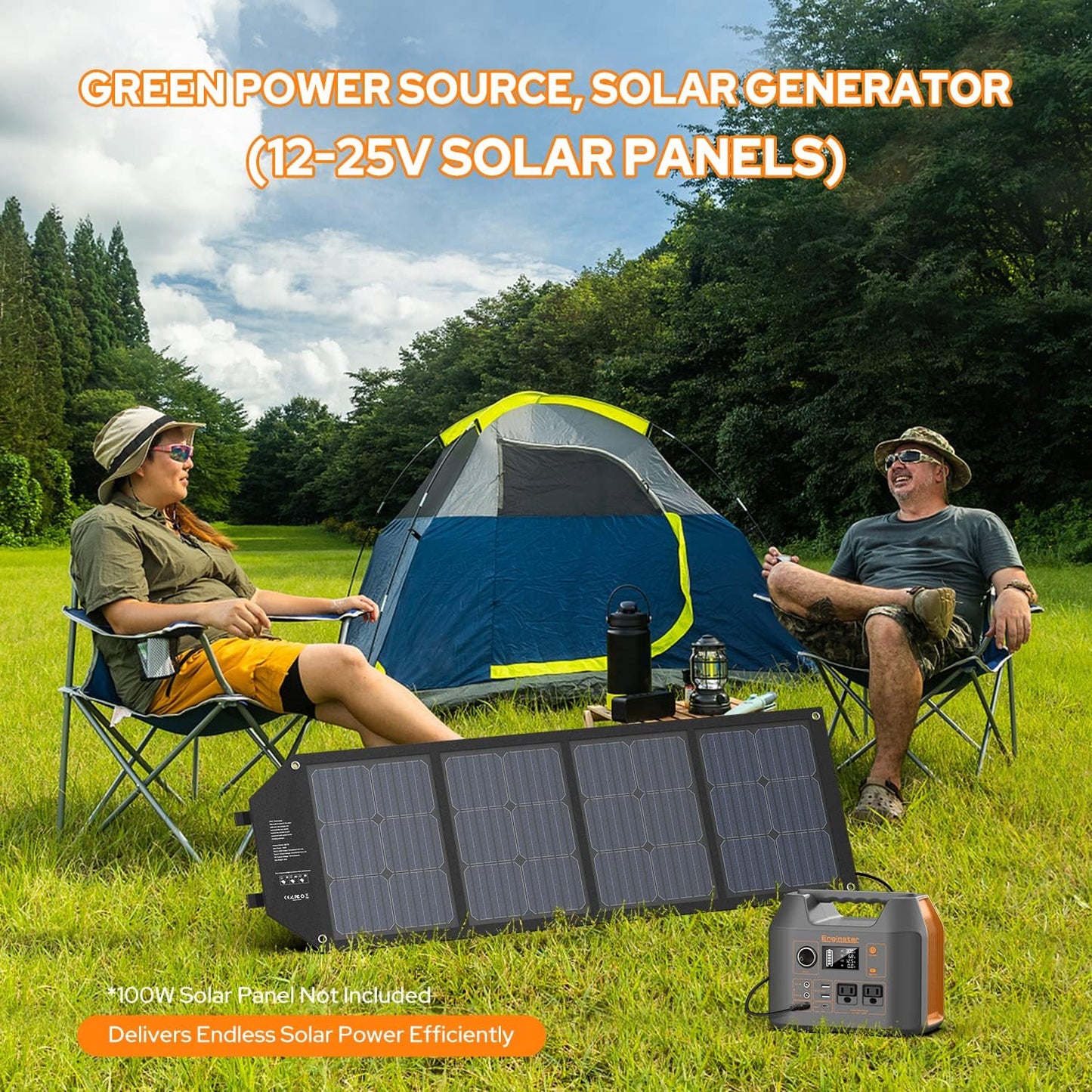 Solar Generator with Panels,  300W Solar Generator with 60W Solar Panel, 80000mAh Portable Power Bank with AC Outlet for Outdoors Camping Emergency Use