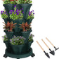 Vertical Planter 7 Tier Stackable Planters Garden Planters Strawberry Herb Flower and Vegetable Planter Indoor Outdoor Gardening Pots with Removable Wheels and Tools
