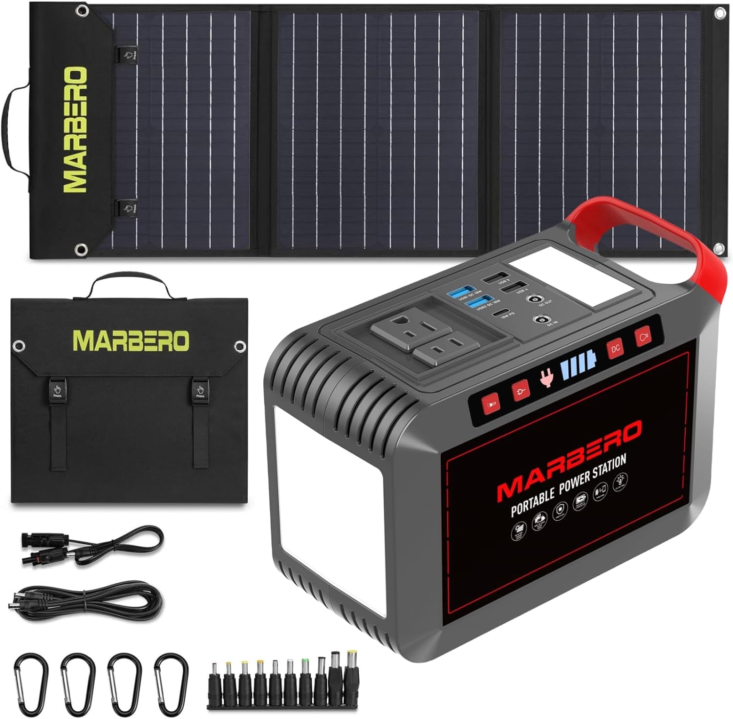 Solar Generator 375W Peak Portable Power Station with Solar Panel Included Camping Power Supply 237Wh with Foldable Solar Panel 60W for Outdoor RV Fishing Emergency