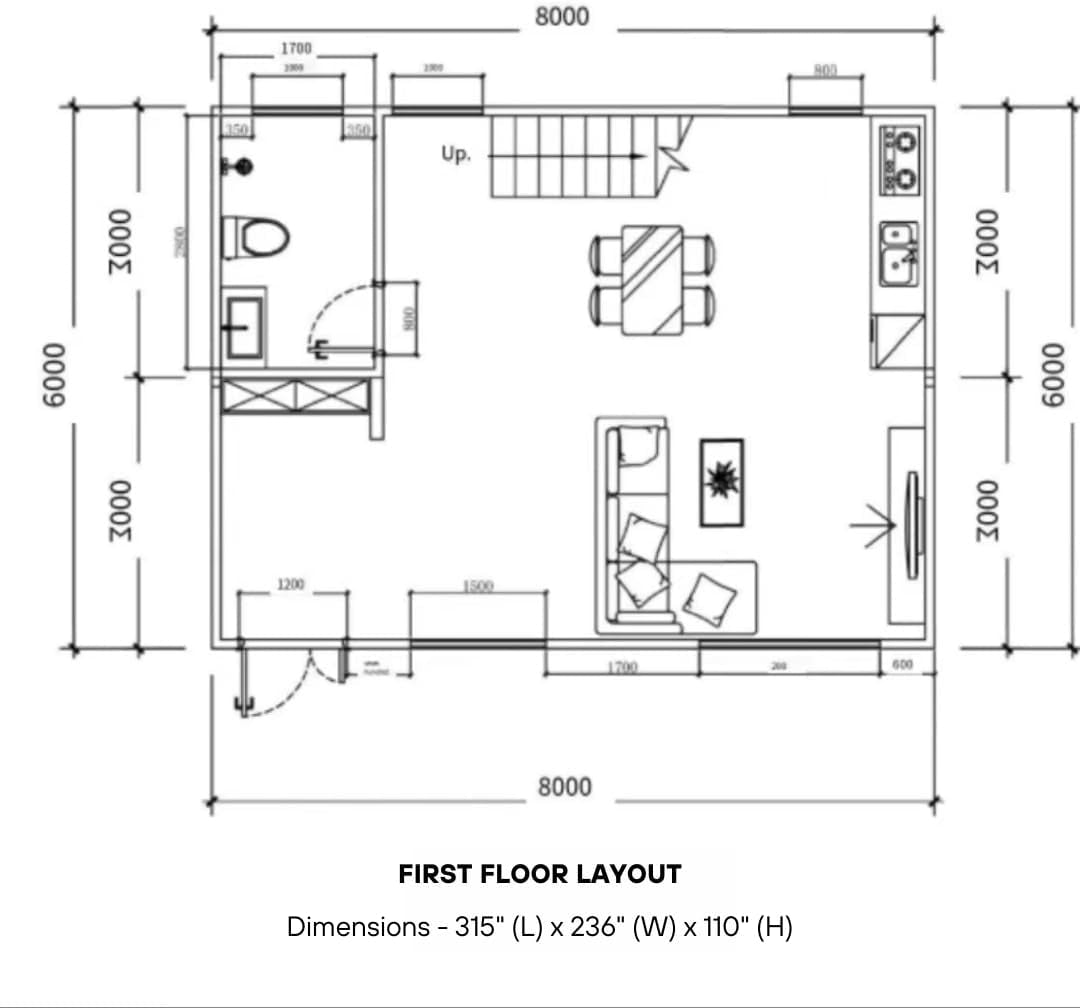 Barn Homes Double Story Flat Pack House with Bathroom and Kitchen, Foldable Tiny Home, 20ft & 40ft, Mobile House, Modular Homes, Container Homes, Tiny House to Live in, Cabin Prefab (20 FT).