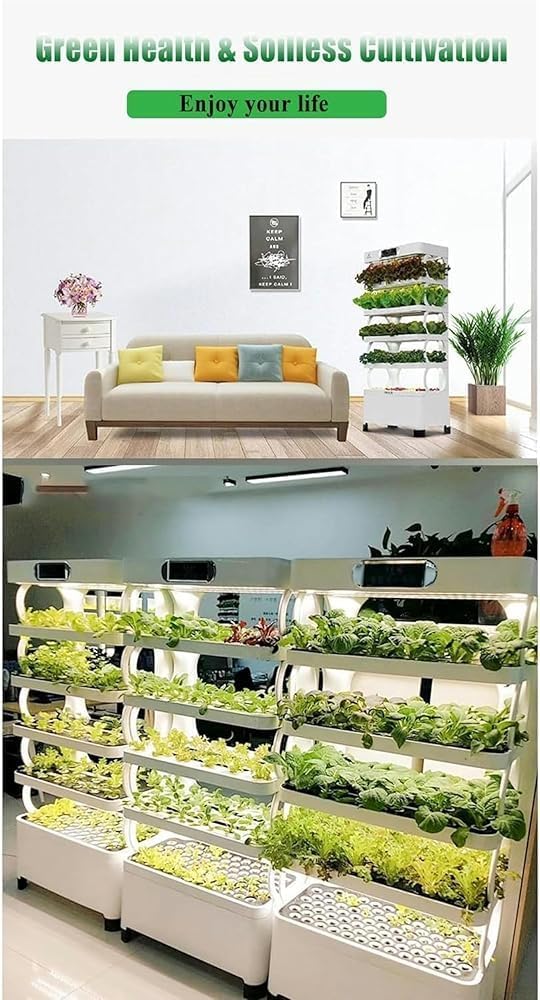Hydroponics Growing System Tower Indoor Herb Garden Kit with Grow Light | Smart Garden for Home Kitchen Windowsill | Vegetable Gardening Starter