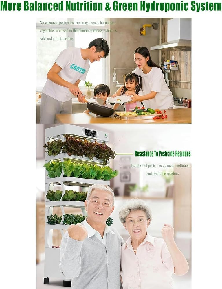 Hydroponics Growing System Tower Indoor Herb Garden Kit with Grow Light | Smart Garden for Home Kitchen Windowsill | Vegetable Gardening Starter