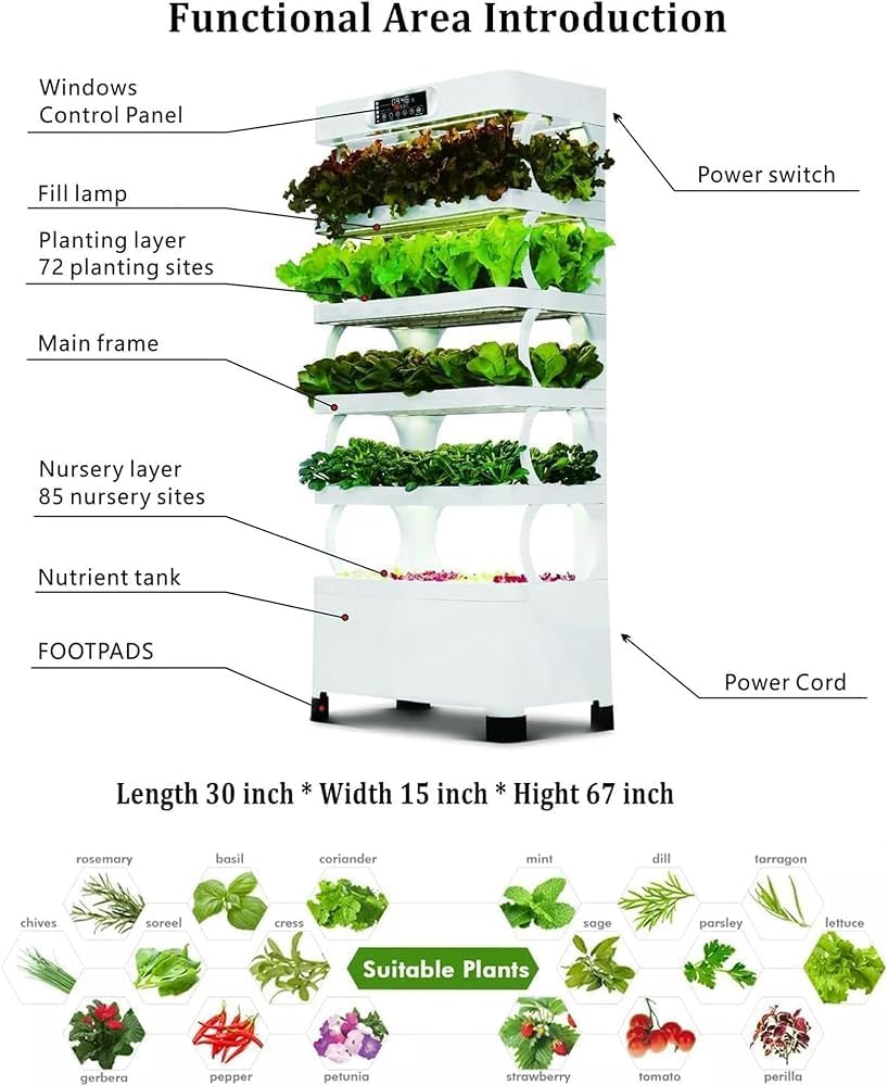 Hydroponics Growing System Tower Indoor Herb Garden Kit with Grow Light | Smart Garden for Home Kitchen Windowsill | Vegetable Gardening Starter