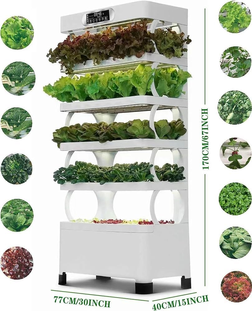 Hydroponics Growing System Tower Indoor Herb Garden Kit with Grow Light | Smart Garden for Home Kitchen Windowsill | Vegetable Gardening Starter