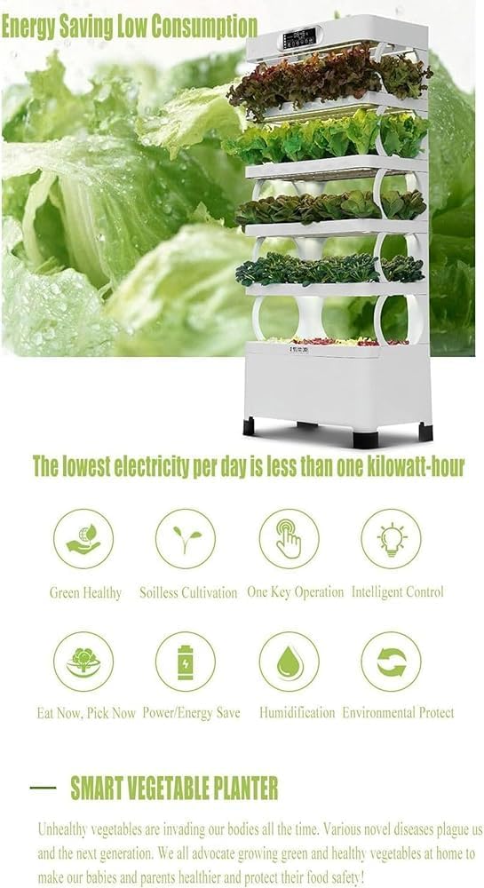 Hydroponics Growing System Tower Indoor Herb Garden Kit with Grow Light | Smart Garden for Home Kitchen Windowsill | Vegetable Gardening Starter