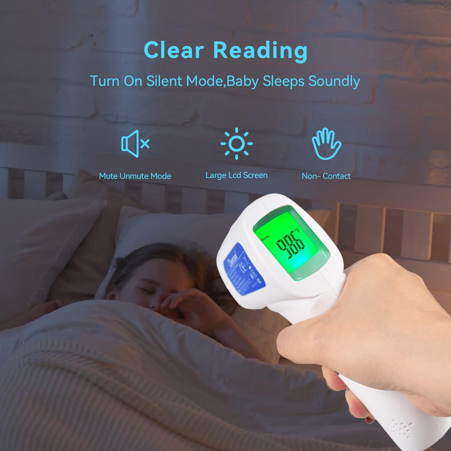 Digital Non-Contact Infrared Forehead Thermometer  | 3-in-1 Contactless Thermometer for Baby, Kids & Adults | Instant Fever Check | Temperature Gun for Home & Medical Use