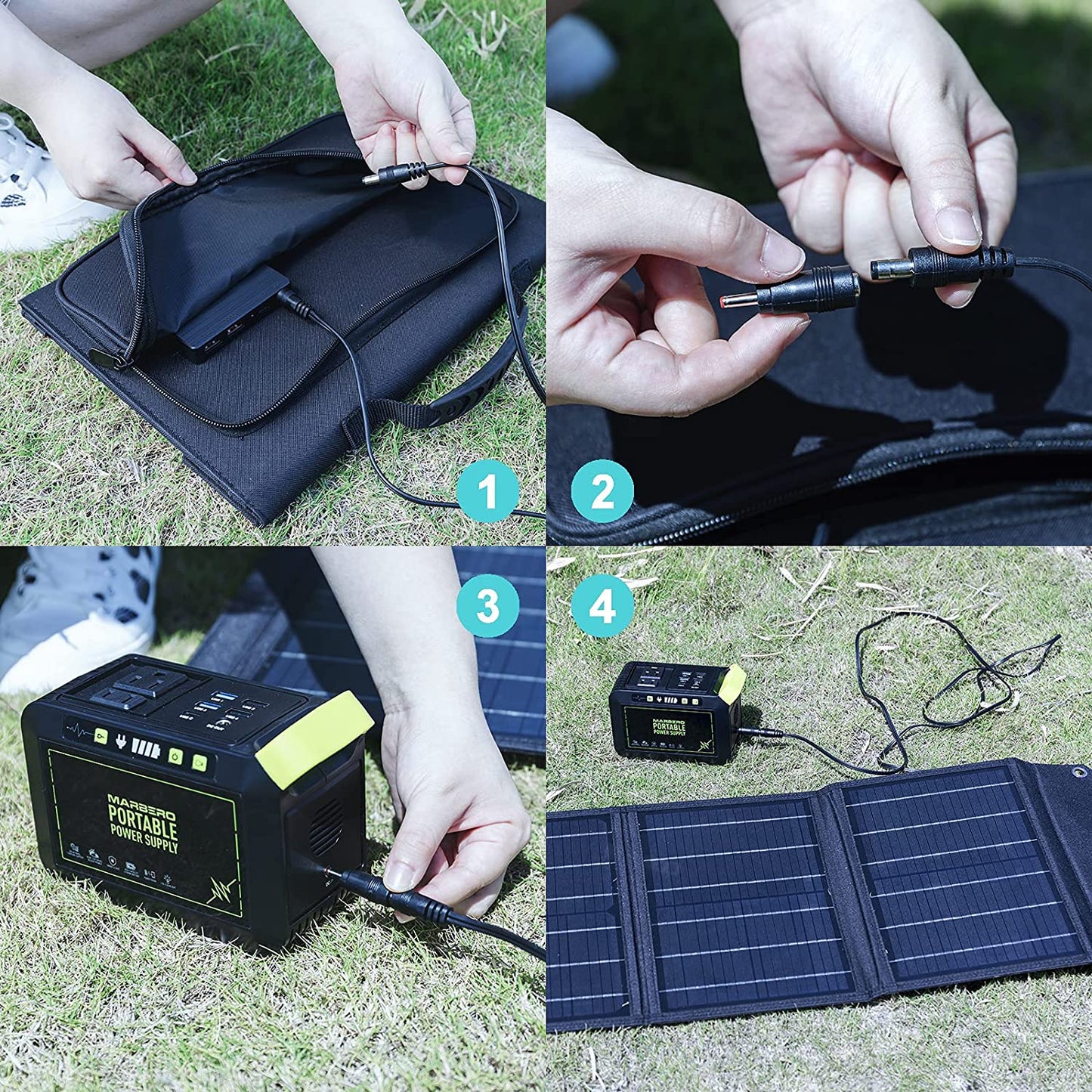 Portable Solar Panel 30W Foldable Solar Panel Battery Charger for Portable Power Station, iPhone, Ipad, Laptop, QC3.0 USB Ports & DC Output(10 Connectors) for Outdoor Camping Van RV Trip