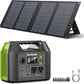 Portable Solar Generator, 300W Portable Power Station with Foldable 40W Solar Panel, 110V Pure Sine Wave, 296Wh Lithium Battery Pack with DC AC Outlet for Home Use RV Outdoor Camping Adventure