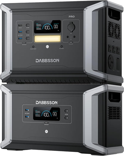 Solar Generator DBS2100 Pro – 2150Wh, 2400W Power Station with 3x210W Solar Panels, Expandable to 4600W & 12.9kWh, AC & Solar Charging, 100W USB-C, 15ms EPS (2024 Model)