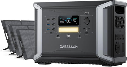 Solar Generator DBS2100 Pro – 2150Wh, 2400W Power Station with 3x210W Solar Panels, Expandable to 4600W & 12.9kWh, AC & Solar Charging, 100W USB-C, 15ms EPS (2024 Model)