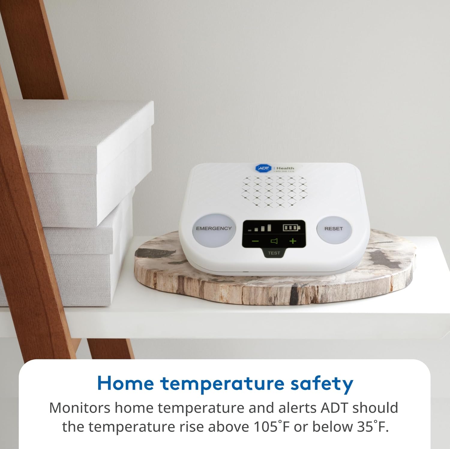 Medical Alert Plus – In-Home Medical Alert System for Seniors with 4G Cellular, 600ft Range, Temperature Monitoring & 24/7 U.S. Based Emergency Support (Black Wristband)