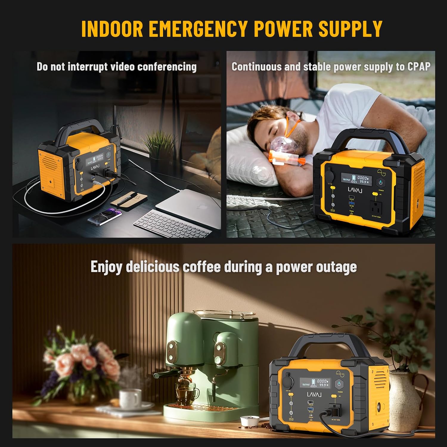 Solar Generator 300W Portable Power Station with 100W Foldable Solar Panel, 294Wh Lithium Battery, 120V/300W AC Outlet, Quiet Generator for Home, RV, Outdoor, Camping, and Emergency Use