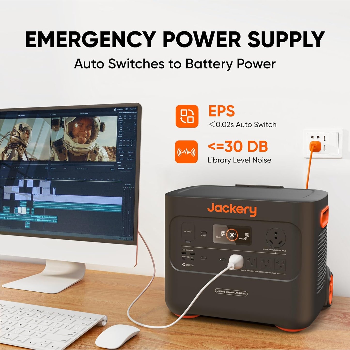 Solar Generator 2000 Plus 400W – 2042Wh LiFePO4 Battery, 3000W Output, Portable Power Station with 2X200W Solar Panels for RV Camping & Home Emergency