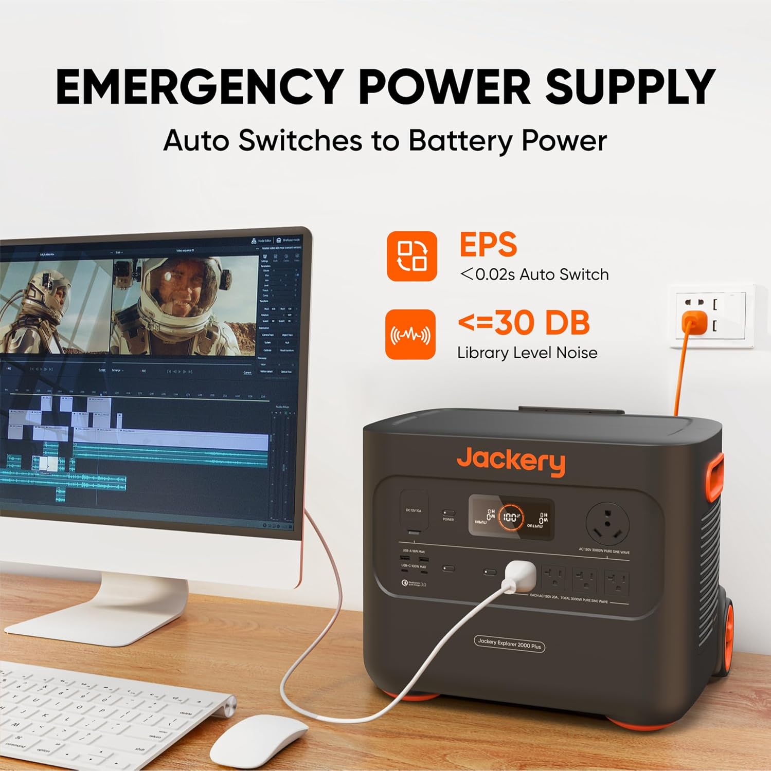 Solar Generator 2000 Plus 400W – 2042Wh LiFePO4 Battery, 3000W Output, Portable Power Station with 2X200W Solar Panels for RV Camping & Home Emergency